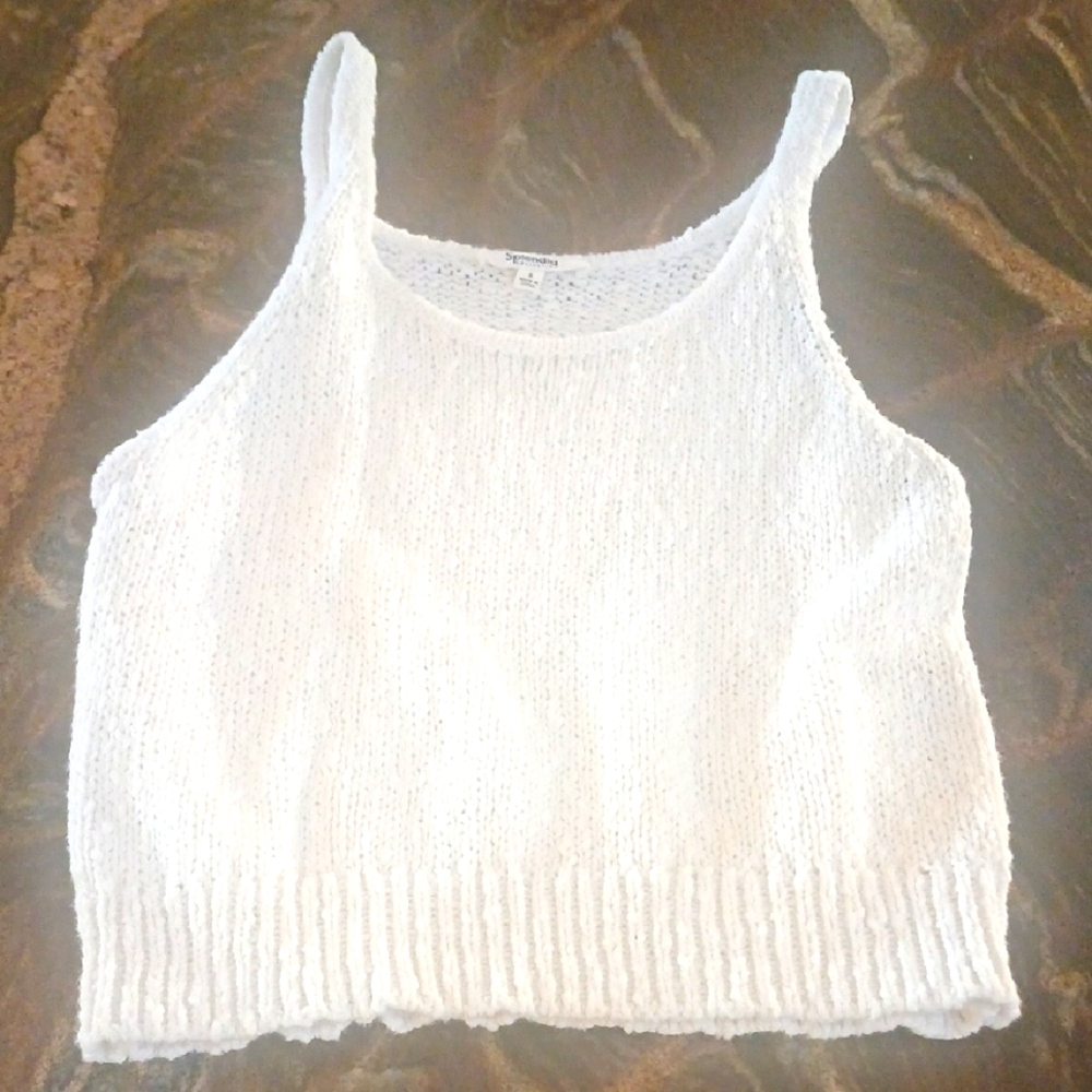 Splendid White Knit Tank Top